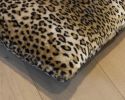 Set of Two 18" Black and Orange Faux Fur Throw Pillow