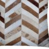 Set of Two Natural and Brown Chevron Cowhide Throw Pillows