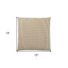 Set Of Two 18" X 18" Gold and White Polyester Striped Zippered Pillow