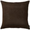 Set Of Two 18 X 18 Brown Solid Color Zippered Polyester Throw Pillow Cover