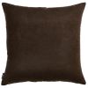 Set Of Two 18 X 18 Brown Solid Color Zippered Polyester Throw Pillow Cover